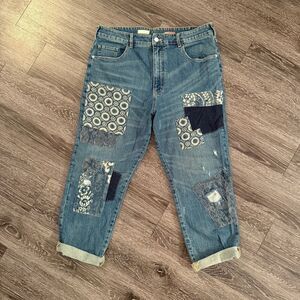 Pilcro Blue Patchwork Women Jeans
